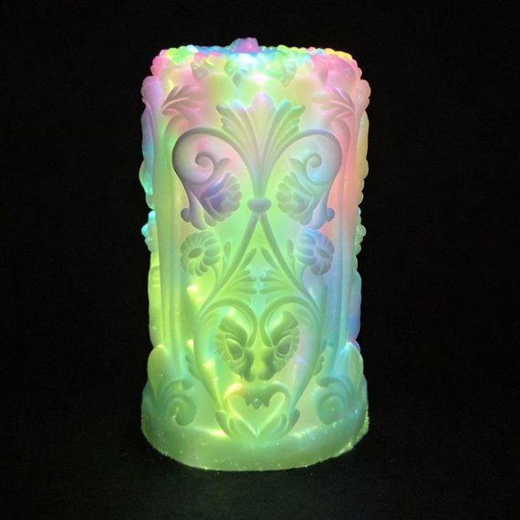 Свеча низкотемпературная люминесцентная рельефная GlowKink VIP-концентрация, разноцветная, 233 г Sex Aura