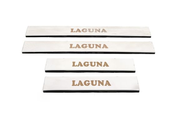 Накладки на пороги Carmos (4 шт., нерж.) для Renault Laguna 2007-2015 рр | Зображення 1