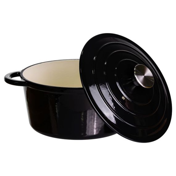 Каструля чавунна емальована 4 л, чорний Yiwu HP-FLG-1 BLACK | Зображення 2