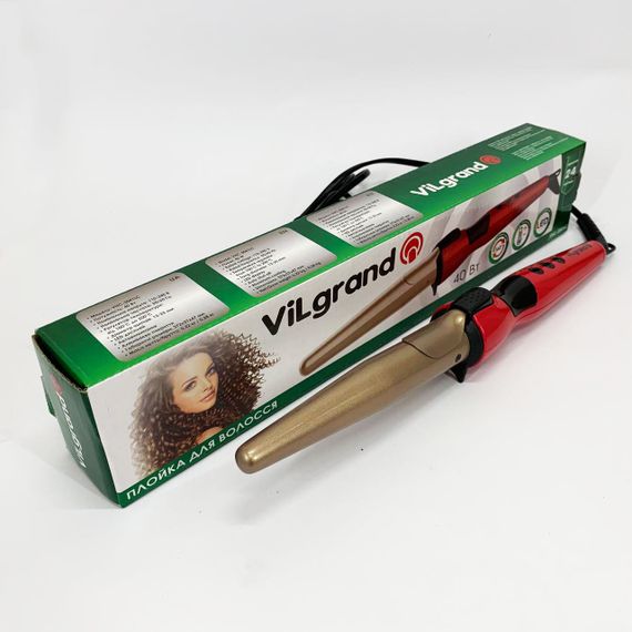 Плойка спиральная для завивки волос ViLgrand VHC-3041LC 40 Вт, Плойка для волос с комфортом LK-43 | Зображення 7