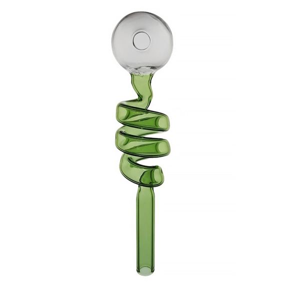 Скляна Трубка Спіраль "Spiral Oil Pipe Green" | Зображення 2