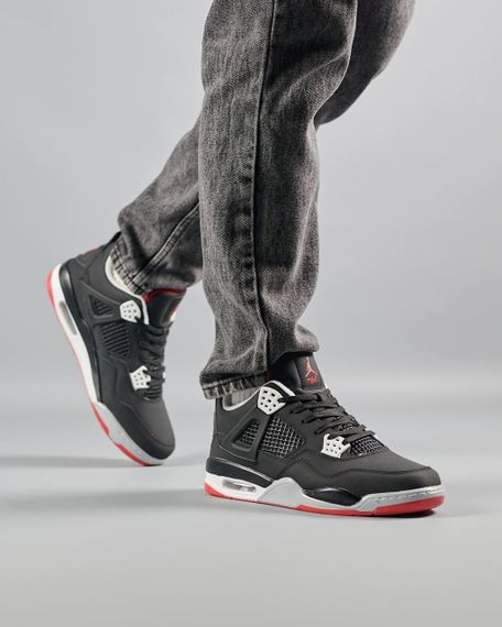 Кросівки зимові чоловічі Air Jordan 4 Retro Fleece Termo Black Red , В'єтнам 44 28.5 см | Зображення 9