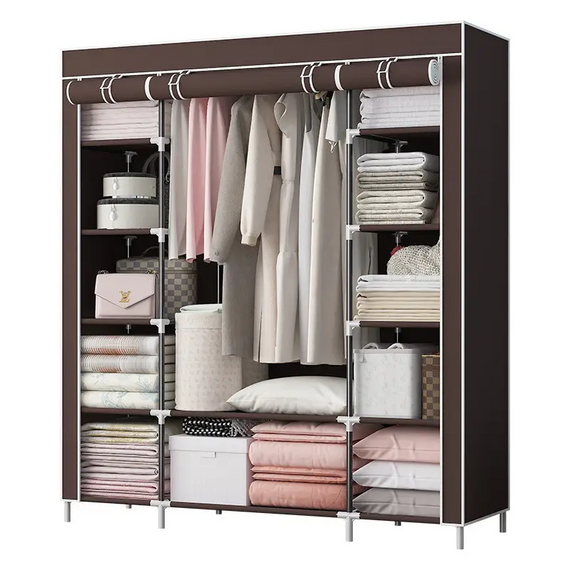 Тканинна шафа Storage Wardrobe, органайзер для речей, шафа складана на 3 секції | Зображення 7