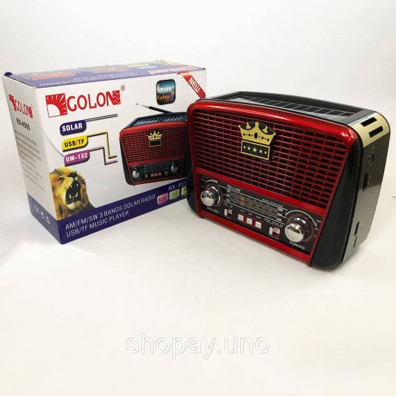 Плеер мп3 с радио фм Golon RX-455S, Радиоприемник с входом для флешки, Стационарный радиоприемник RZ-96 | Зображення 5