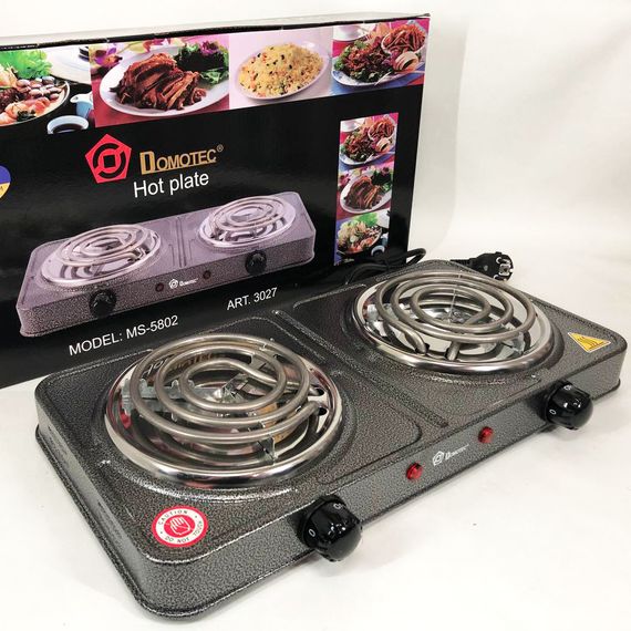 Плита домашняя Domotec MS-5802 | Комфорка электрическая | IX-990 Электроплита двойная | Зображення 9