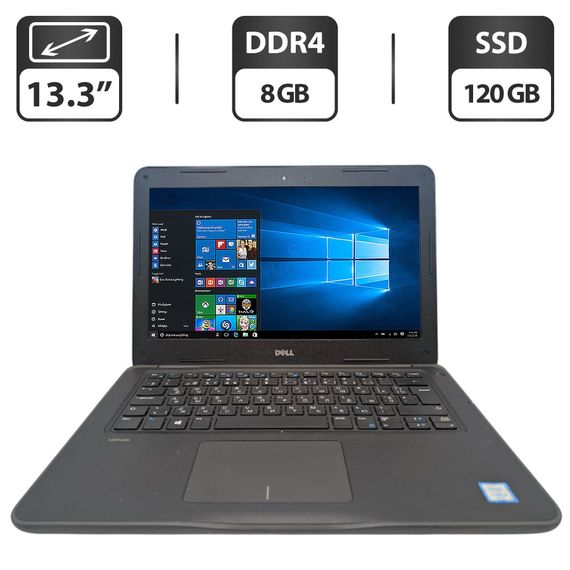 Ноутбук Dell Latitude 3380 / 13.3" (1366x768) TN / Intel Core i3-6006U (2 (4) ядра по 2.0 GHz) / 8 GB DDR4 / 120 GB SSD / Intel HD Graphics 520 / WebCam б/у