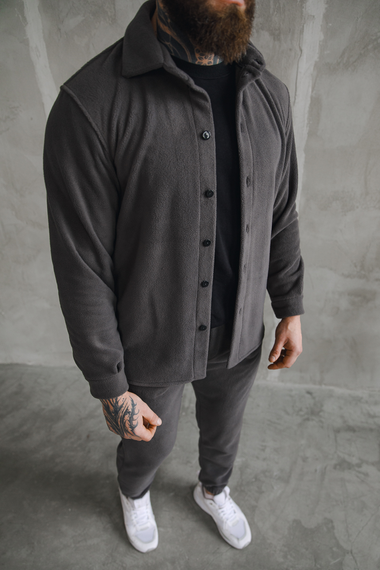 Костюм плюш Пуговица графит S