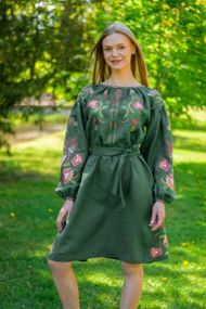 Платье  вышиванка взрослое лен