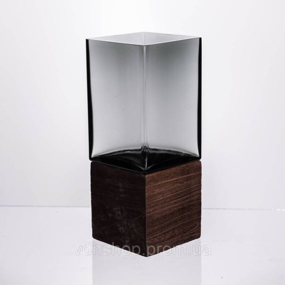 Ваза для цветов квадратная стеклянная 10×10×25 (см) декоративна ваза 1.5 (л) из толстого стекла HP-19-160-3