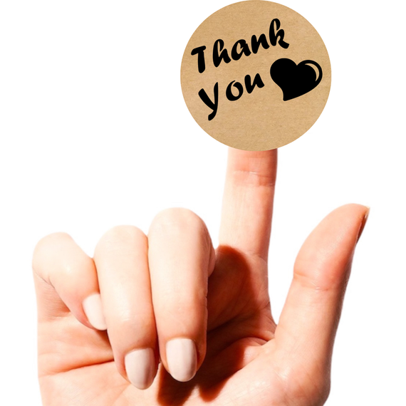 Этикетка круглая крафт "Thank You 08", Диаметр 50 мм, 250 шт/рулон, Viskom | Зображення 1