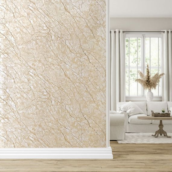 Декоративна ПВХ плита1,22м х 2,44м х 3мм Світло-бежевий мармур SW-00001408 | Зображення 7