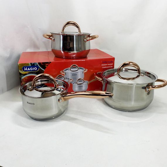 Якісний набір каструль, Набір посуду для будь-яких плит каструль з комплектом кришок NG-49 | Зображення 8