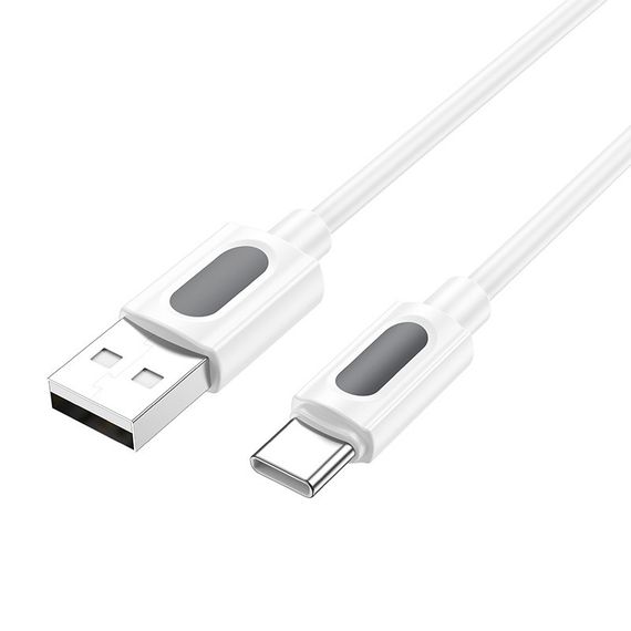 Дата кабель Borofone BX114 Structure USB to Type-C 3A (1m) White | Зображення 2
