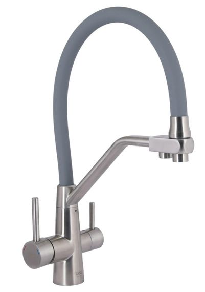 Змішувач для кухні Lidz Aria 020F3 з гнучким виливом з підключенням для питної води LDARI020F3GNK39211