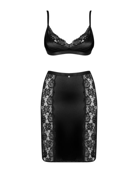 Комплект Obsessive Blanita (бюстгальтер і спідниця) Black L \ LX, Черный,  L/XL | Зображення 3