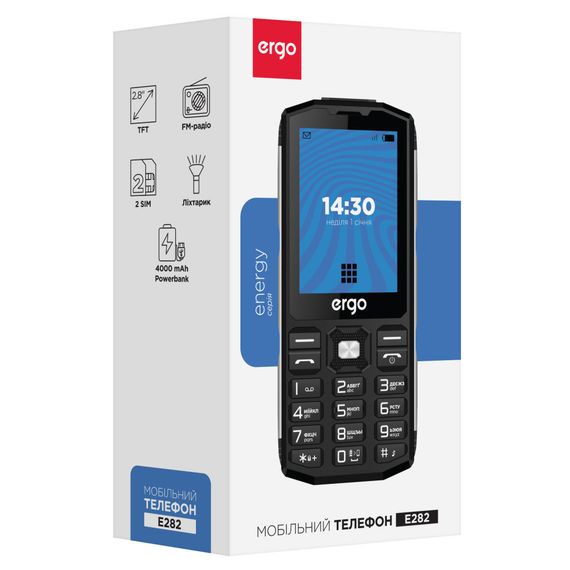 Мобільний телефон Ergo E282 Black | Зображення 6