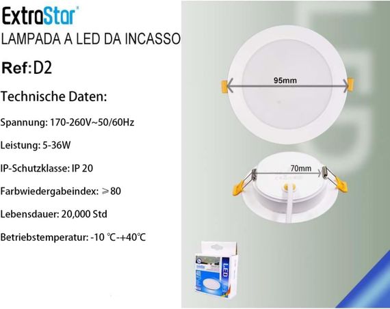 Вбудований світлодіодний світильник, 6 шт., спрямоване світло | Зображення 2
