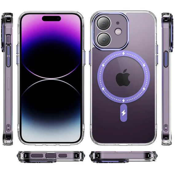 Чехол TPU+PC Colorful with MagSafe для Apple iPhone 12 (6.1") Purple | Зображення 1