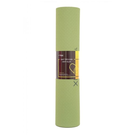 Килимок спортивний Cornix TPE 183 x 61 x 0.6 см для йоги та фітнесу XR-0008 Green/Grey | Зображення 2