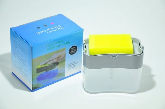 Кухонний диспенсер - органайзер для губки Soap Pump Caddy з дозатором миючого засобу, 380 мл | Зображення 2