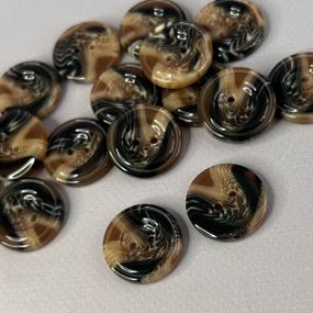 10 шт - Пуговицы роговые Ø-22 мм цвет - коричневый