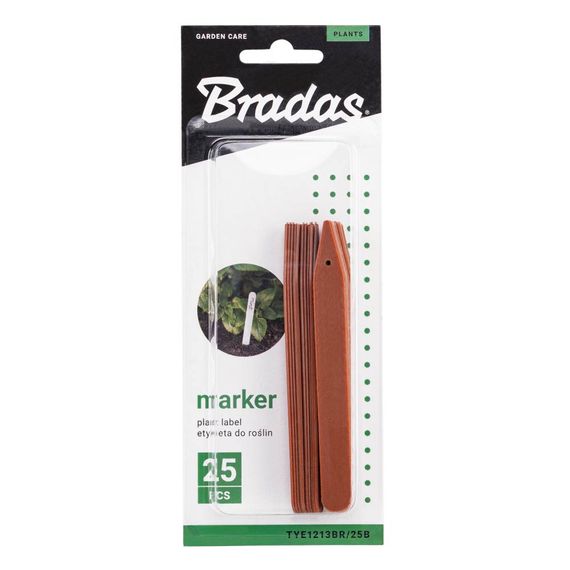 Маркер для рослин Bradas 12,5 x 1,3 см, 25 шт, коричневий, TYE1213BR/25B | Зображення 1
