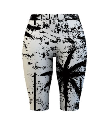 Спортивні шорти велосипедки  4Profi з принтом "Тропік" білий розмір S дайвінг 17944 | Зображення 2