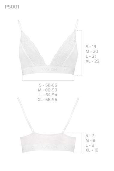 Еластичний топ із мереживом Passion PS001 TOP Білий XL | Зображення 3
