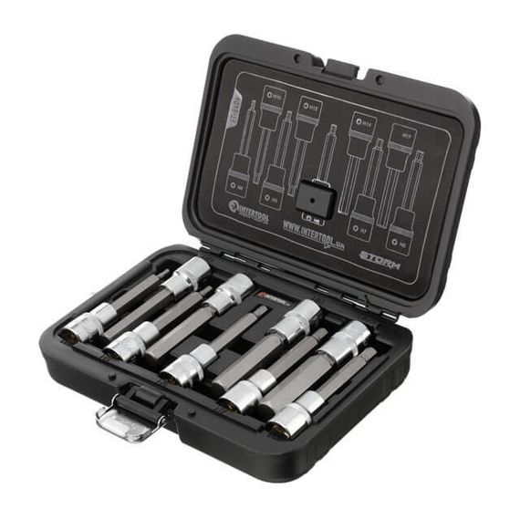 Набір біт HEX 1/2" 4-17, 100 мм, S2, STORM INTERTOOL ET-84061