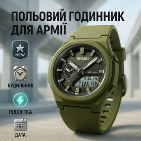 Фирменные спортивные часы SKMEI, Часы для мужчин с водозащитой Полевые для армии KL-45