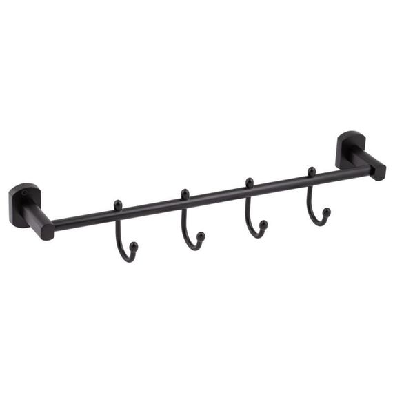 Полотенцедержатель Qtap Liberty 4 крючка 450 мм QTLIBBLM1154-4 Black