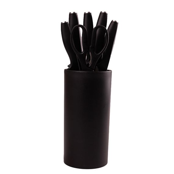 Набор кухонных ножей с подставкой 6 предметов Черный HP1851057A | Зображення 1