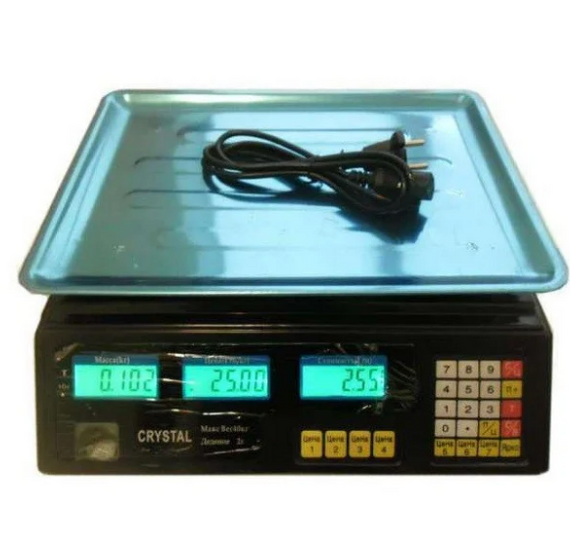 Торговые электровесы со счетчиком цены Crystal CR 50 kg 6v (2gm) | Зображення 3
