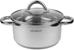 Каструля індукційна Ofenbach Casserole із нержавіючої сталі 4л зі скляною кришкою