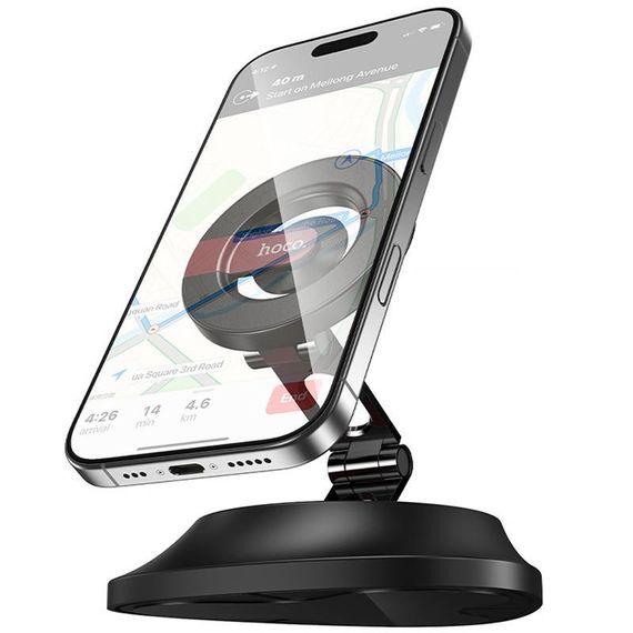 Автодержатель Hoco H90 Tower magnetic (dashboard) Black / Red | Зображення 2