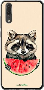 Чохол на Huawei P20 Єнотик з кавуном "4605u-1396-2448"