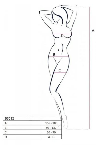 Бодистокинг с открытым доступом и узором по бокам BS082 black sexstyle | Зображення 5