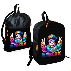 Школьный рюкзак детский Роблокс / Roblox + Сумка для обуви спортивной формы рюкзак-мешок мальчику (01829)