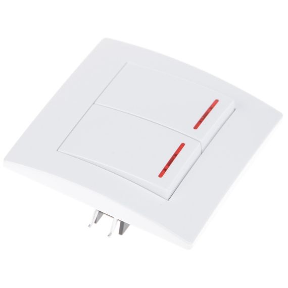 Выключатель с подсветкой двойной VB-2VL wh | Зображення 2