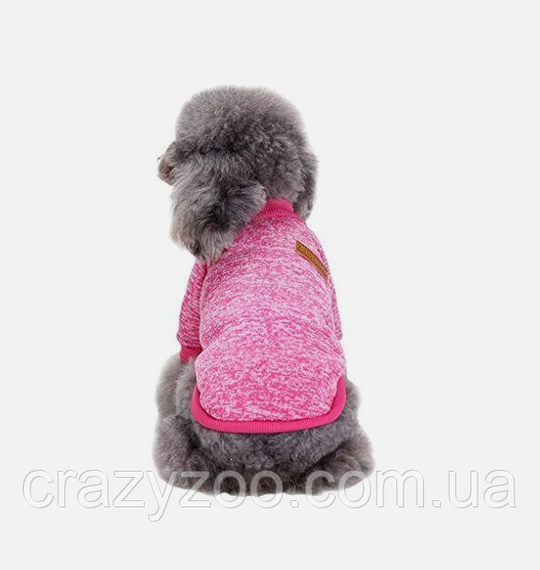 Кофта для собак и котов EcoToys Bright Pink S рябая ярко-розовая A: 25 см B: 34 см C: 20 см 7099 | Зображення 3