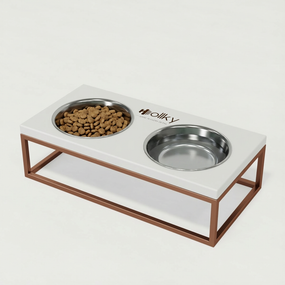Миски на подставке для средних собак и больших котов Hollky Base M (2 × 0,95 л) BM-422110-GLWH