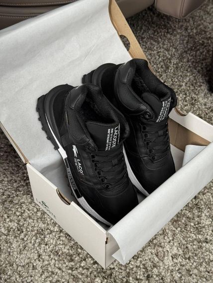 Зимние Мужские кроссовки New Lacoste Elite Active High Fur Black White (топ качество) A4867 45 29 - 29,5 см | Зображення 8