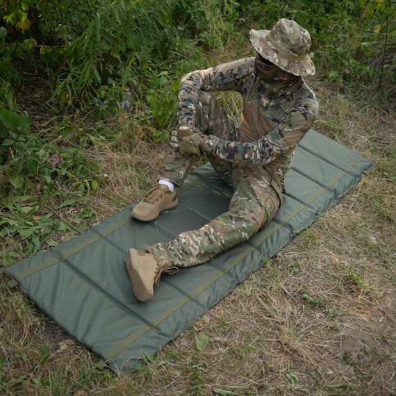 Тактичний розкладний каремат посилений (20мм+стропа) Kiborg К-2 Хакі | Зображення 9