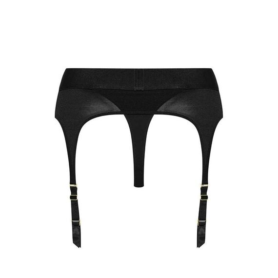 Трусики для страпона, XXL, с подвязками для чулок Strap-On-Me черные Sex Aura | Зображення 8
