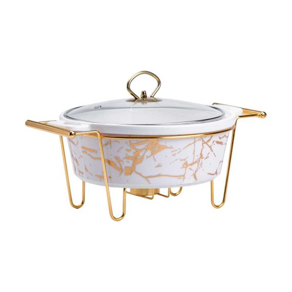 Мармит круглый 1,5 л фарфоровый с подогревом 31*24*18 см HP1038 | Зображення 2