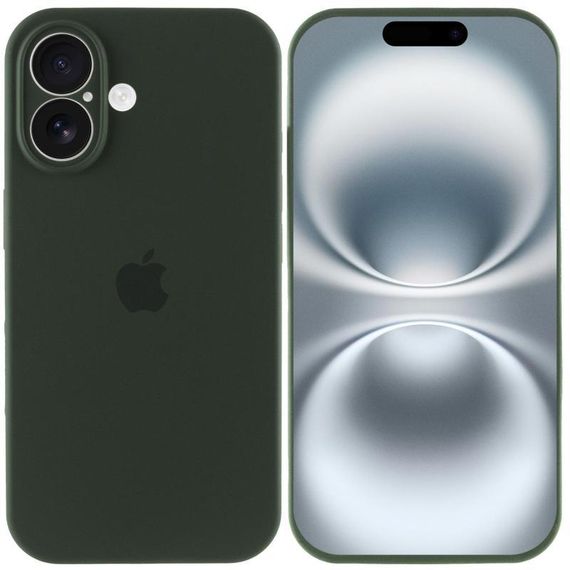 Чехол Silicone Case Full Camera Protective (AA) для Apple iPhone 16 (6.1") Зеленый / Cyprus Green | Зображення 1