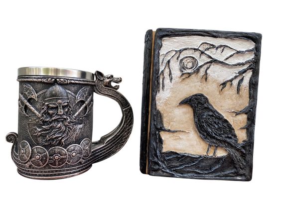 Подарунковий набір Кухоль 3D Корабель Вікінгів і Блокнот 3D «Тінь Ворона»