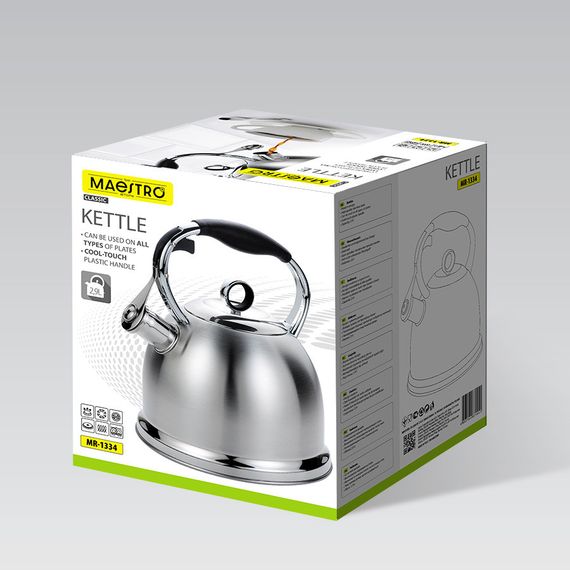 Чайник 2.9 л Maestro MR‑1334 з нержавіючої сталі зі свистком для всіх типів плит | Зображення 4