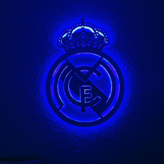 Панно декоративне картина на стіну емблема Реал LED 16 кольорів пульт 600х435 acr-p000048 | Зображення 4