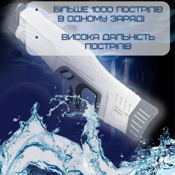Водяний Автомат Електричний на Акумуляторі Потужний Портативний Беспровідний Водний Бластер з LED Екраном та Автоматичним Насосом | Зображення 1